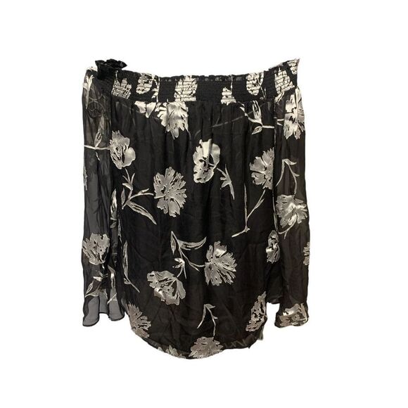 NEW WITHOUT TAGS WHITE HOUSE BLACK MARKET WHBM size medium SILK-BLEND BURNOUT OF - Picture 1 of 3